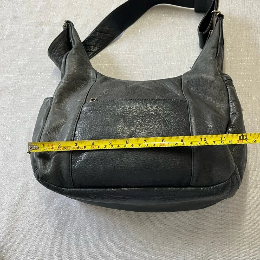Coronado Leather TAOS HOBO Leather Bag Indigo Gray Color